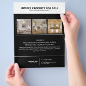 Modern Minimalist Black Real Estate Property Flyer (Hand)