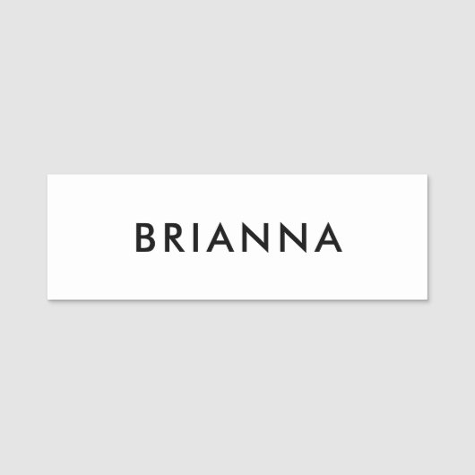 Modern Minimalist Black Script Custom Professional Namensschild (Vorderseite)