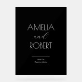 Modern Minimalist Black Wedding Welcome Acrylschild (Vorderseite)