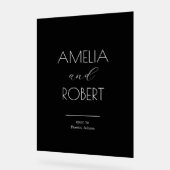 Modern Minimalist Black Wedding Welcome Acrylschild (Winkel)