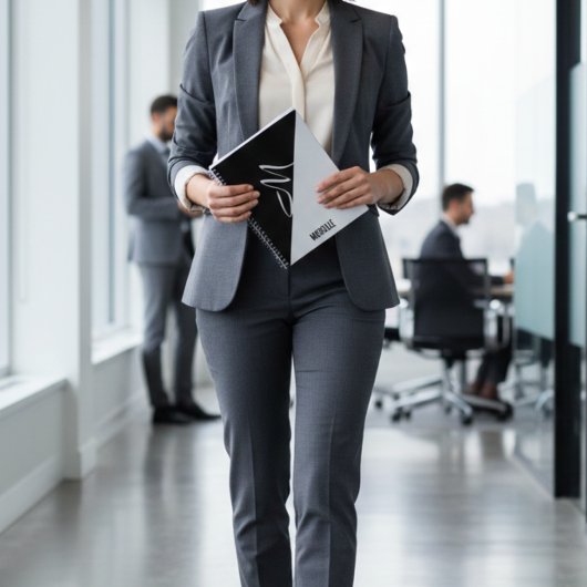 Modern Minimalist Black & White Chic Monogram Name Notizblock