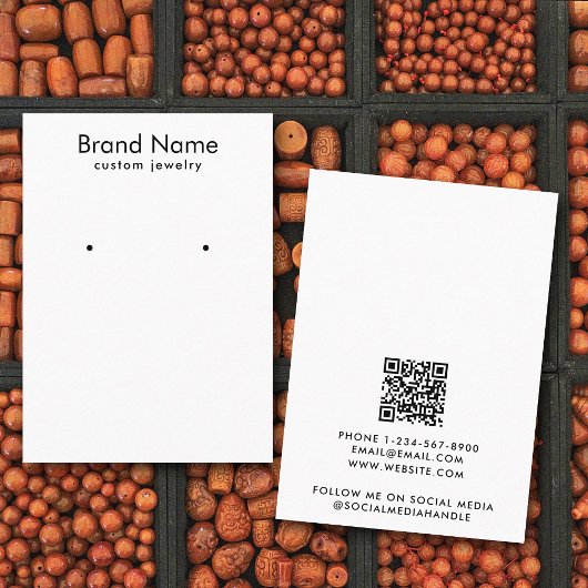 Modern Minimalist Black White Jewelry Display Card Visitenkarte