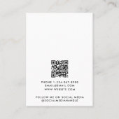 Modern Minimalist Black White Jewelry Display Card Visitenkarte (Rückseite)