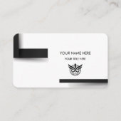 Modern Minimalist Black & White Logo Business Card Visitenkarte (Vorderseite)