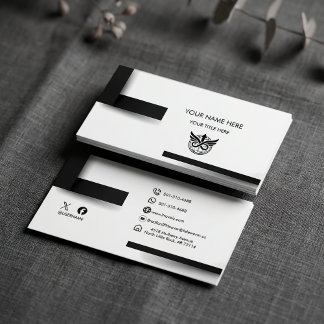 Modern Minimalist Black & White Logo Business Card Visitenkarte