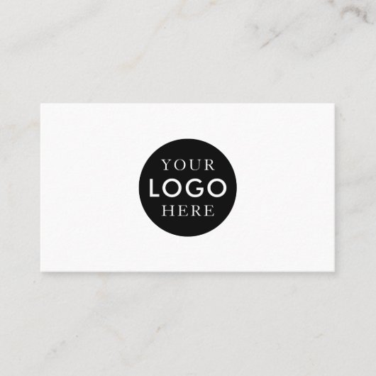 Modern Minimalist Black White Logo Professional Visitenkarte (Vorderseite)
