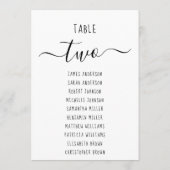 Modern Minimalist Black & White Seating Chart Card (Rückseite)