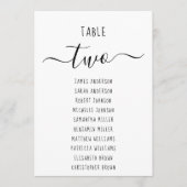 Modern Minimalist Black & White Seating Chart Card (Vorderseite)