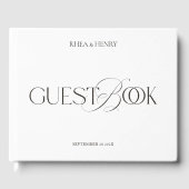 Modern Minimalist Black & White Wedding  Gästebuch (Vorderseite)