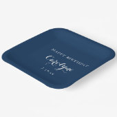 Modern minimalist blau Geburtstag  Pappteller (Gewinkelt)