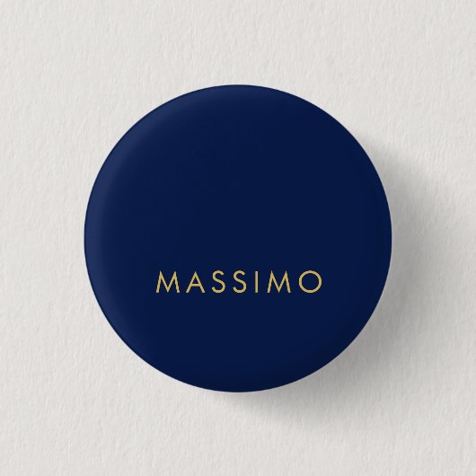 Modern minimalist blau Gold professionell trendy Button (Vorderseite)