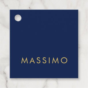 Modern minimalist blau Gold professionell trendy Geschenkanhänger
