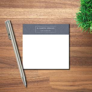Modern minimalist blaues Leinen und Elfenbein Post-it Klebezettel