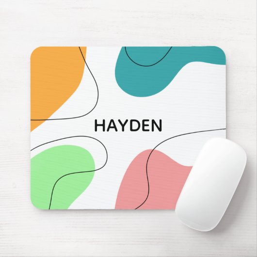 Modern Minimalist Blobs Abstract Personalised Mousepad (Mit Mouse)