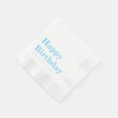 Modern Minimalist Blue Birthday Serviette (Ecke)