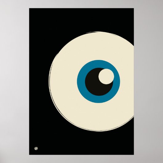 Modern Minimalist Blue Eye Abstract Art  Poster (Vorne)
