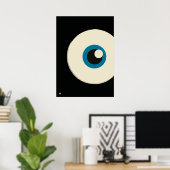 Modern Minimalist Blue Eye Abstract Art  Poster (Heimbüro)