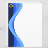 Modern Minimalist Blue White Business Paper Sheets (Vorderseite)