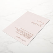 Modern Minimalist Blush And Rose Gold Wedding Real Folieneinladung (Gedreht)