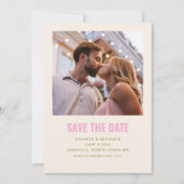 Modern Minimalist Blush Pink Gold Photo Wedding Save The Date (Vorderseite)