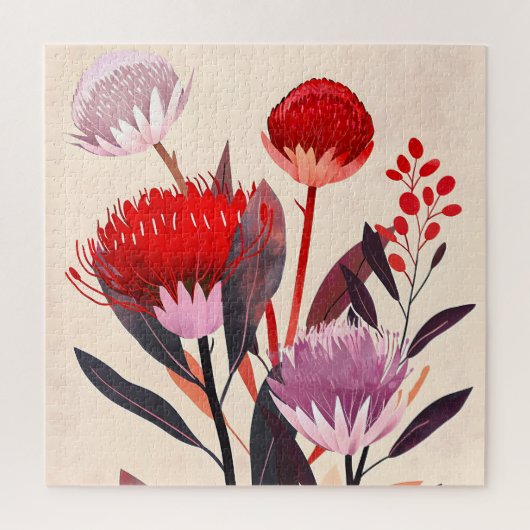 Modern Minimalist Boho Floral Botanical Puzzle (Vertikal)