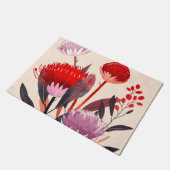 Modern minimalist Boho floral botanisch Fußmatte (Schrägansicht)