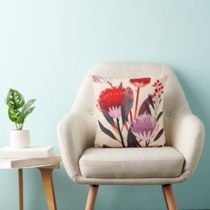 Modern minimalist Boho floral botanisch Kissen