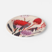 Modern minimalist Boho floral botanisch Pappteller (Schrägansicht)