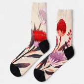 Modern minimalist Boho floral botanisch Socken (Linkes Detail)