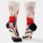 Modern minimalist Boho floral botanisch Socken (Gewinkelt)
