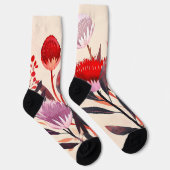 Modern minimalist Boho floral botanisch Socken (Rechts)