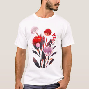 Modern minimalist Boho floral botanisch T-Shirt