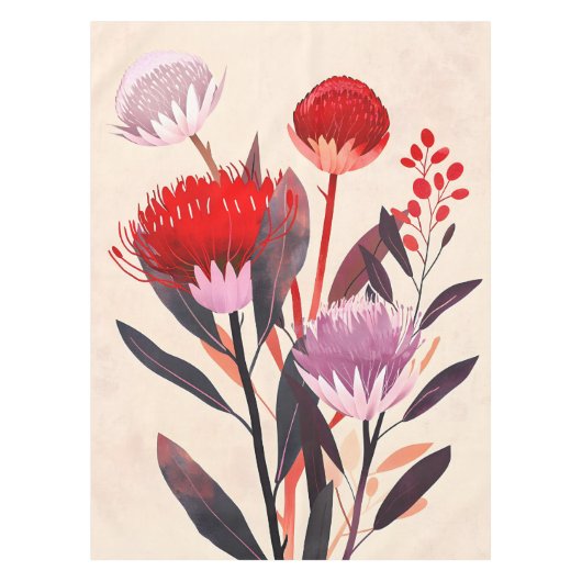 Modern minimalist Boho floral botanisch Tischdecke (Vorderseite)