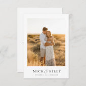 Modern Minimalist Boho Text and Photo Wedding Save The Date (Vorne/Hinten)