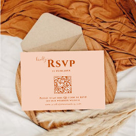 Modern Minimalist Boho Wedding RSVP Karte
