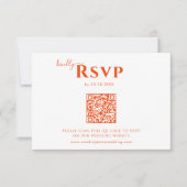Modern Minimalist bold orange and pink Wedding RSVP Karte (Vorderseite)