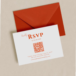 Modern Minimalist bold orange and pink Wedding RSVP Karte