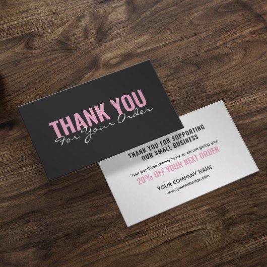 Modern minimalist bold Thank You card Visitenkarte