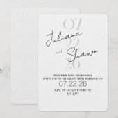 Modern Minimalist Bold Typography Wedding  Einladung (Vorne/Hinten)