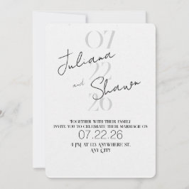 Modern Minimalist Bold Typography Wedding  Einladung