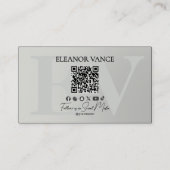 Modern Minimalist Botanical Monogrammed Logo Visitenkarte (Rückseite)