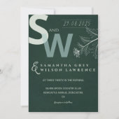 Modern Minimalist Botanical Wedding Invitation Einladung (Vorderseite)