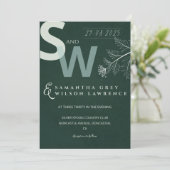 Modern Minimalist Botanical Wedding Invitation Einladung (Stehend Vorderseite)