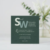 Modern Minimalist Botanical Wedding Invitation Einladung (Stehend Vorderseite)
