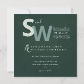 Modern Minimalist Botanical Wedding Invitation Einladung (Vorderseite)