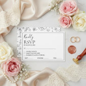 Modern Minimalist Botanical Wedding RSVP Card