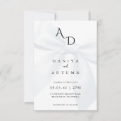 Modern Minimalist Bow Black & White Wedding Einladung (Vorderseite)