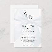 Modern Minimalist Bow Black & White Wedding Einladung (Vorne/Hinten)