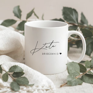 Modern minimalist Brautjungfer-Geschenk Kaffeetasse