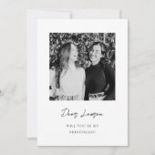 Modern Minimalist Bridesmaid Proposal Photo Card Einladung (Vorderseite)